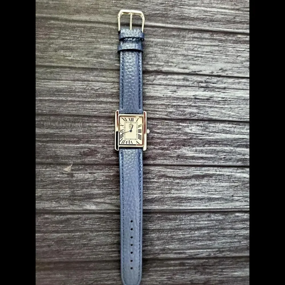 Pierre Lucerne 1888‎ Swiss Vermeil Inspired Tank Watch Blue